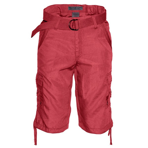 Men's Cargo Shorts Multi-Pocket Lightweight Belted