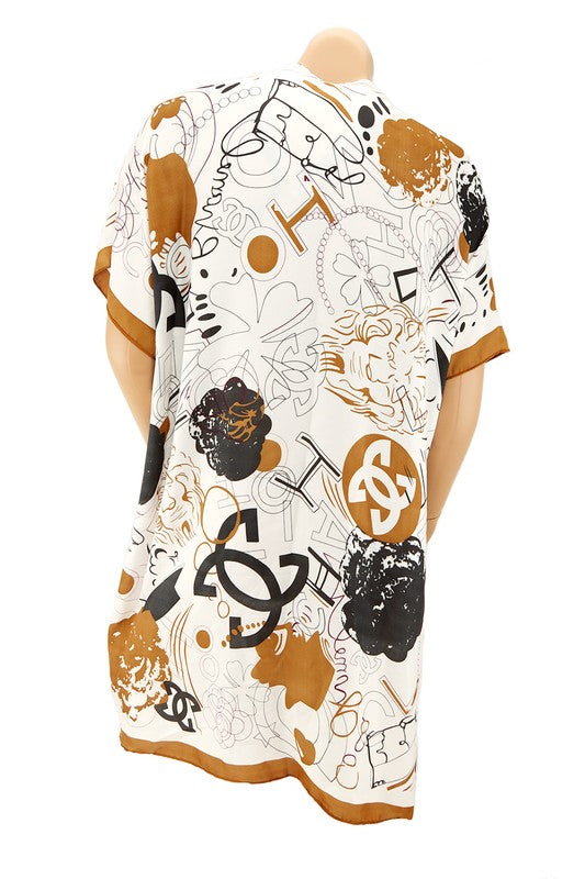 Fancy Pattern Print Kimono