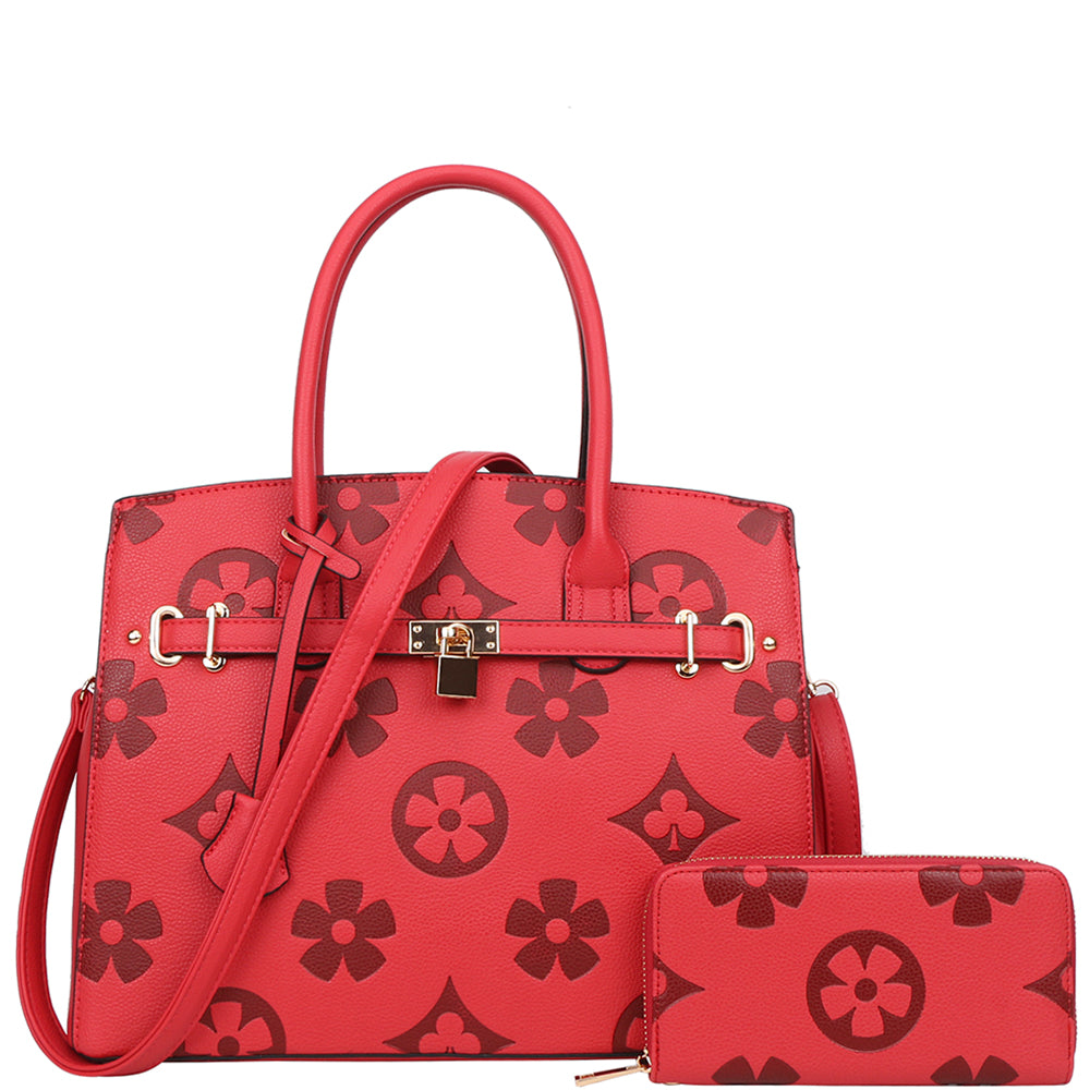 HANDLE SATCHEL BAG WITH WALLET SET