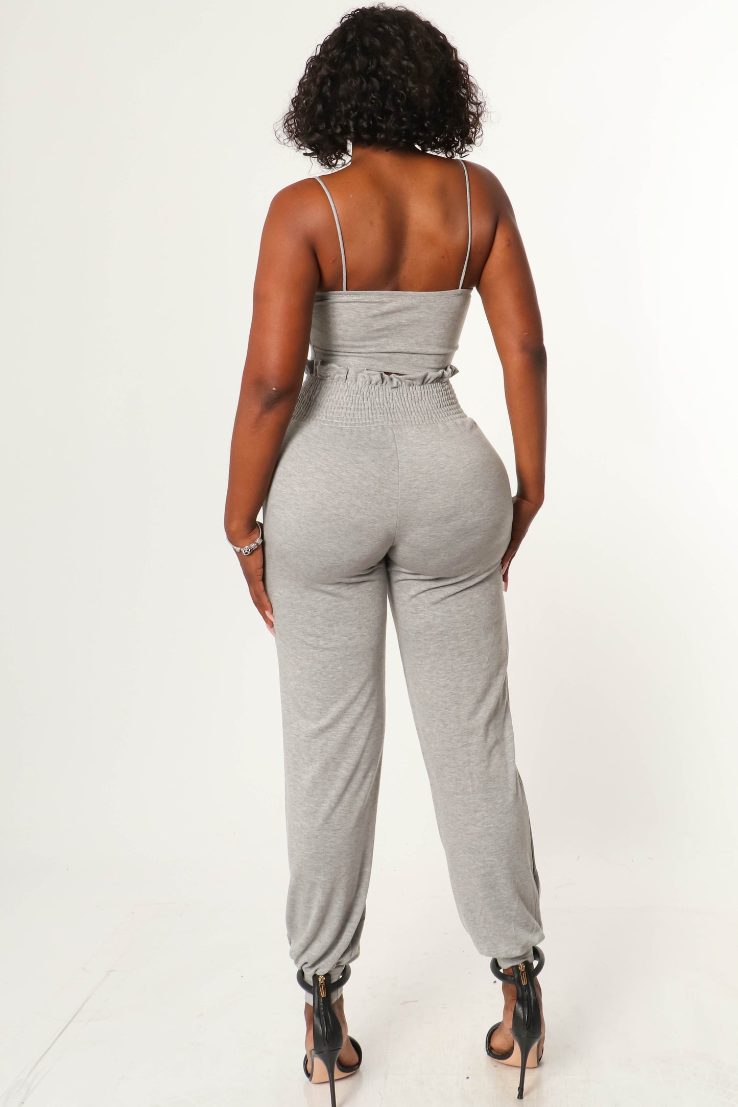 CORSET CROP TOP AND HIGH WAIST JOGGER PANT SET