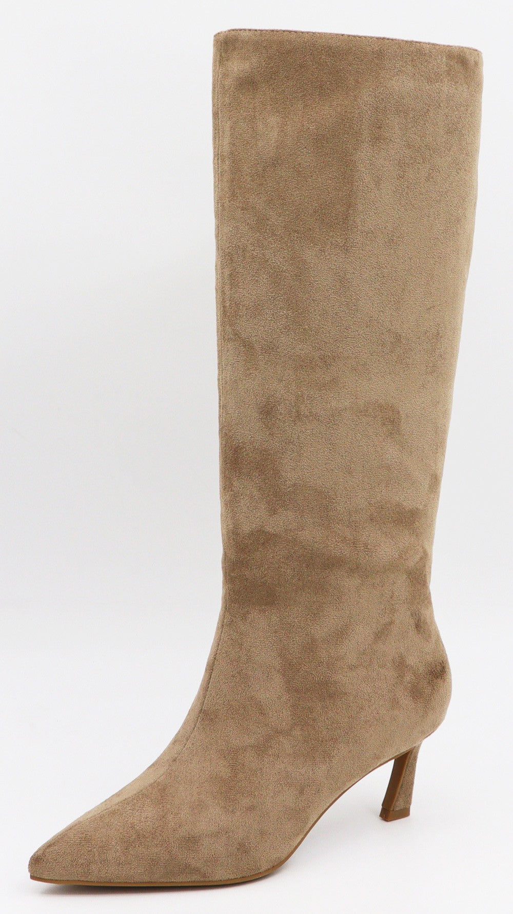 Kitten Heel Pointed-Toe Knee-High Boots