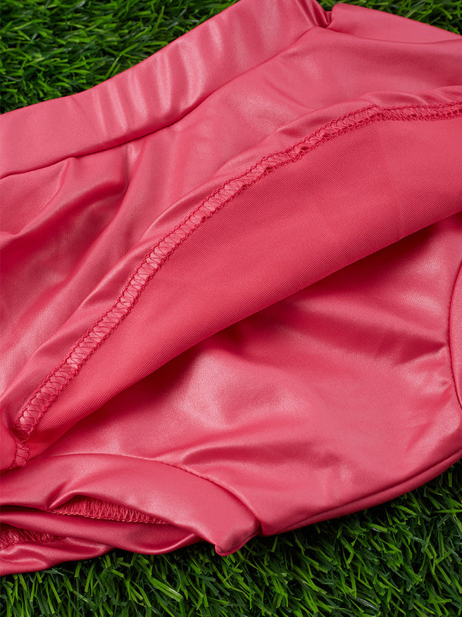 HOT PINK FAUX LEATHER BABY SKIRT