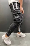 Solid Ripped Loose Pocket Pants