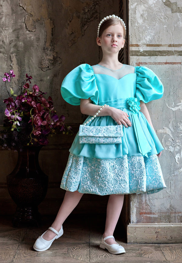Short Sleeve Tulle Solid Dress