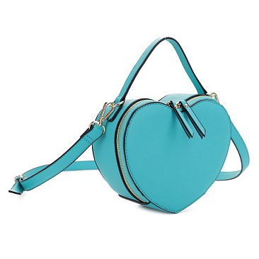 Medium Heart-Shaped Novelty Boxy Satchel Shoulder Bag