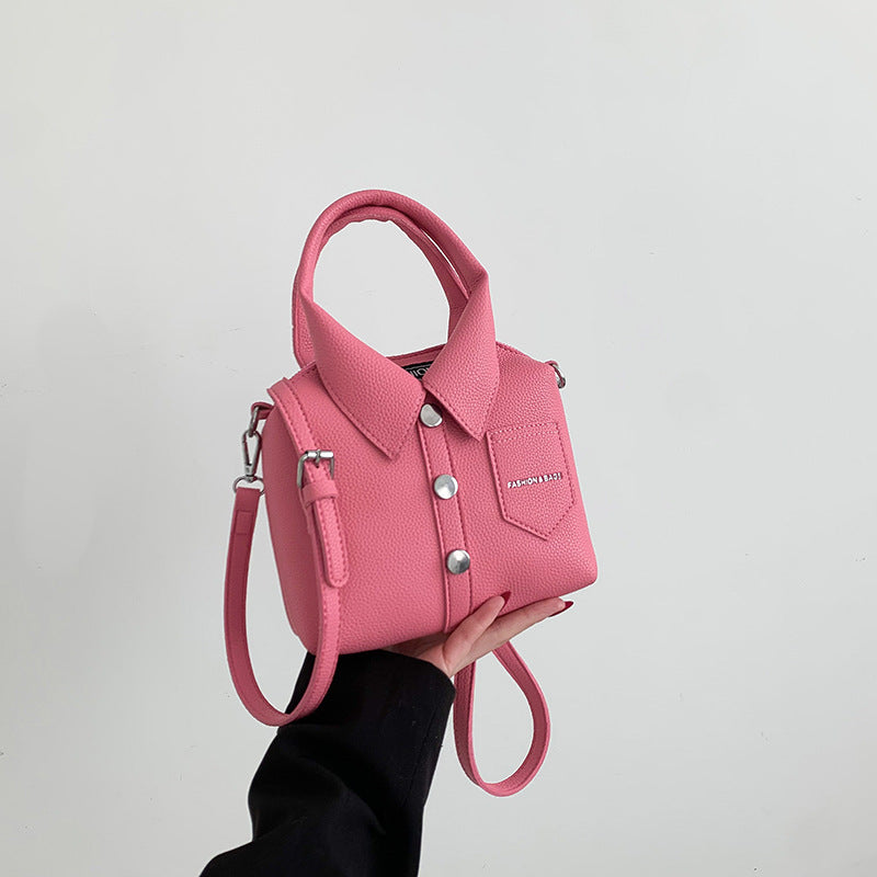 Pebbled Spring Crossbody Shoulder Bag