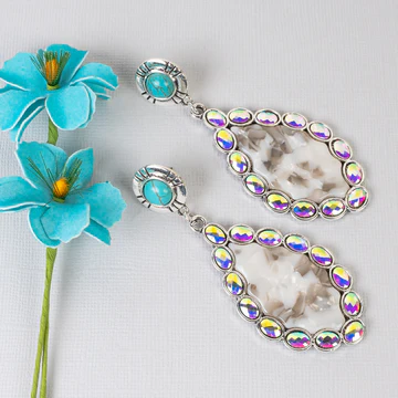Turquoise Acrylic Drop Earrings