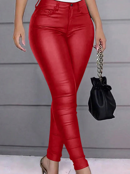 Plus Size Emerald Green High-Waisted Skinny Pants