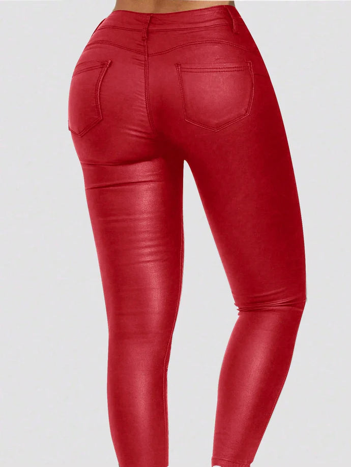 Plus Size Emerald Green High-Waisted Skinny Pants