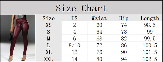 Apperloth Women Wine Red High Waist Skinny Leggings Tapered Pants