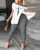 Slit Tops and Pants Two Piece Set