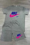 Women Orange Casual Short Sleeve 2PC