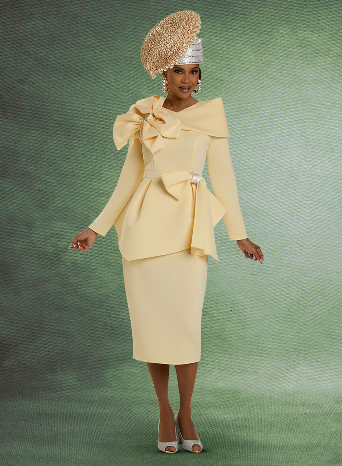 Collared Skirt Suit 2pc Set