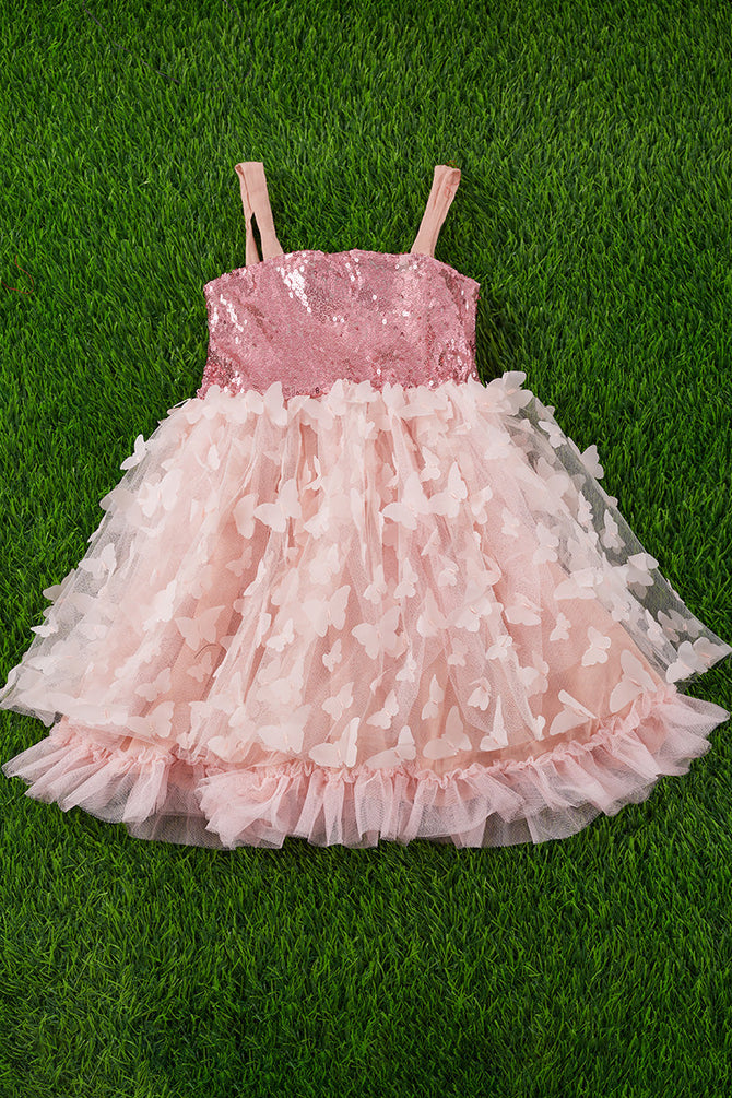 BABY CORAL BUTTERFLY TULLE DRESS