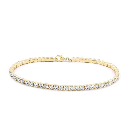 .925 Sterling Silver 3 mm Round CZ Tennis Bracelet