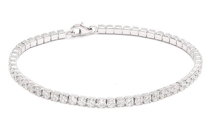 .925 Sterling Silver 3 mm Round CZ Tennis Bracelet