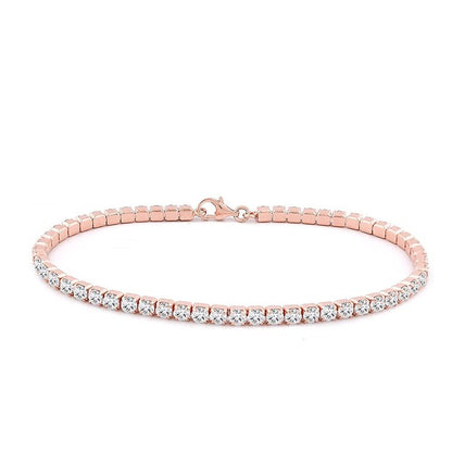 .925 Sterling Silver 3 mm Round CZ Tennis Bracelet