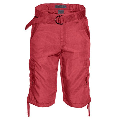 Men's Cargo Shorts Multi-Pocket Lightweight Belted
