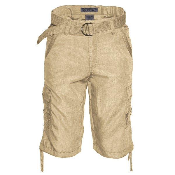 Men's Cargo Shorts Multi-Pocket Lightweight Belted