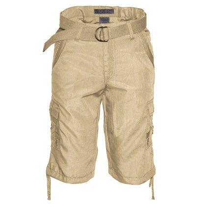 Men's Cargo Shorts Multi-Pocket Lightweight Belted