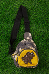 MINI BOYS SLING BAGS WITH DINOUSAUR APPLIQUE.