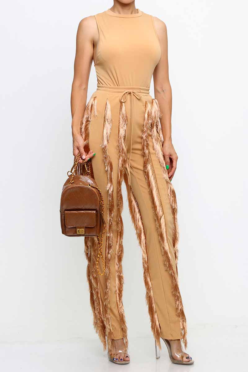 SLEEVELESS BODYSUITS AND LONG PANT SETS