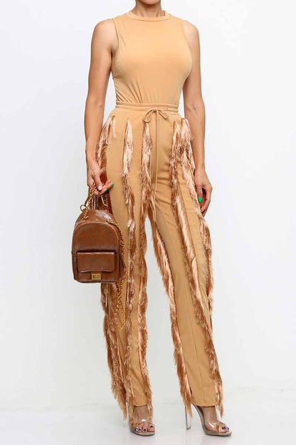 SLEEVELESS BODYSUITS AND LONG PANT SETS