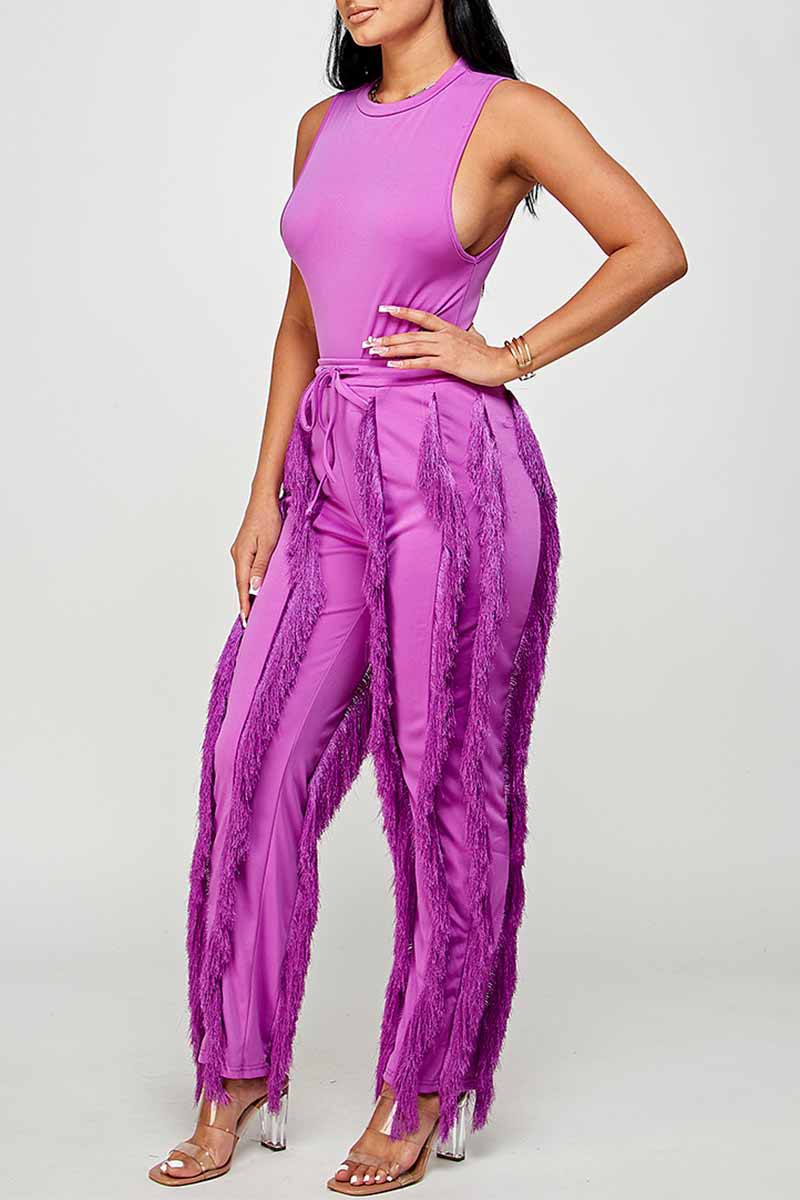 SLEEVELESS BODYSUITS AND LONG PANT SETS
