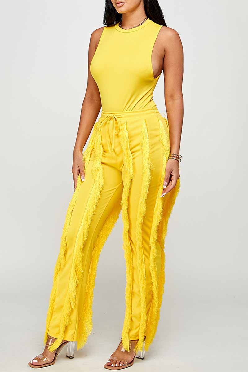 SLEEVELESS BODYSUITS AND LONG PANT SETS