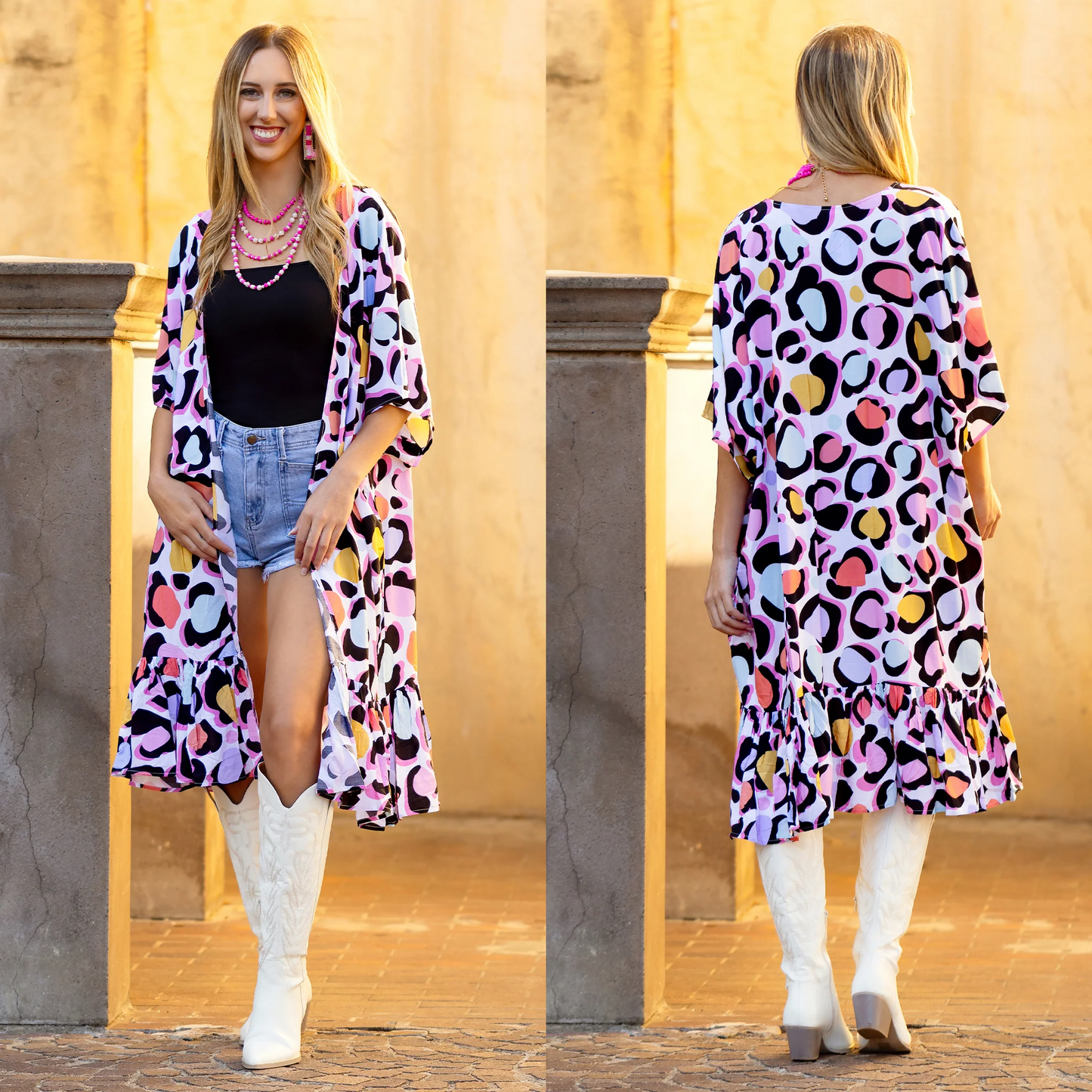 Multicolor Bubble Print Duster