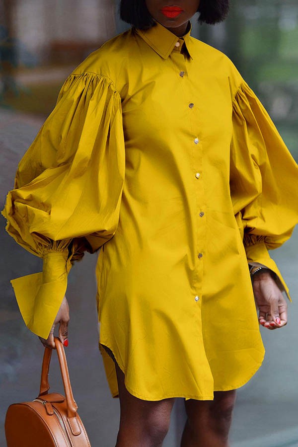 SOLID MIDI DRESSES LONG SLEEVE