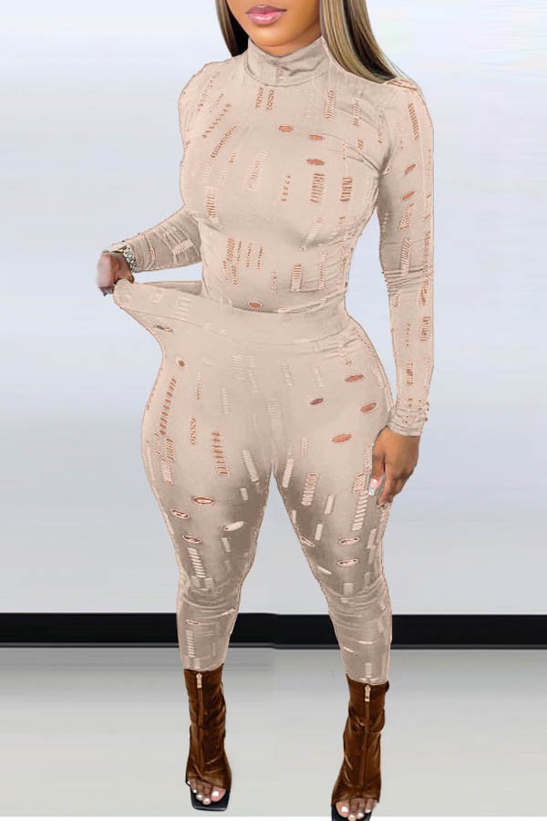 Sexy set solid color long sleeve