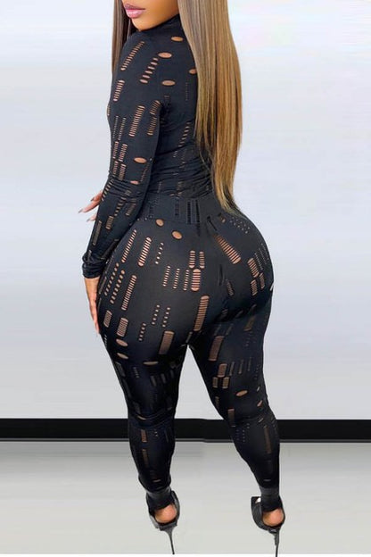 Sexy set solid color long sleeve