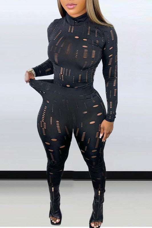 Sexy set solid color long sleeve