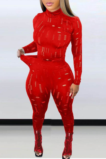 Sexy set solid color long sleeve