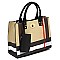Classic Plaid Check Printed Satchel 3-in-1