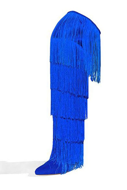 Over The Knee Fringe Boots