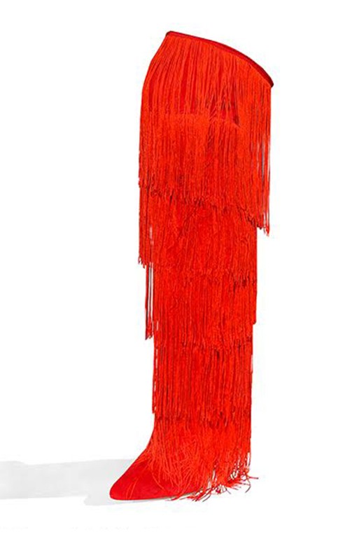 Over The Knee Fringe Boots