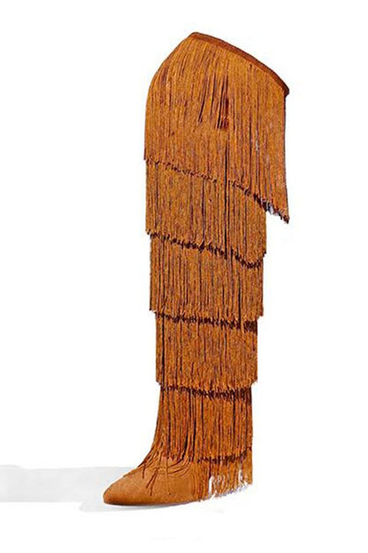 Over The Knee Fringe Boots