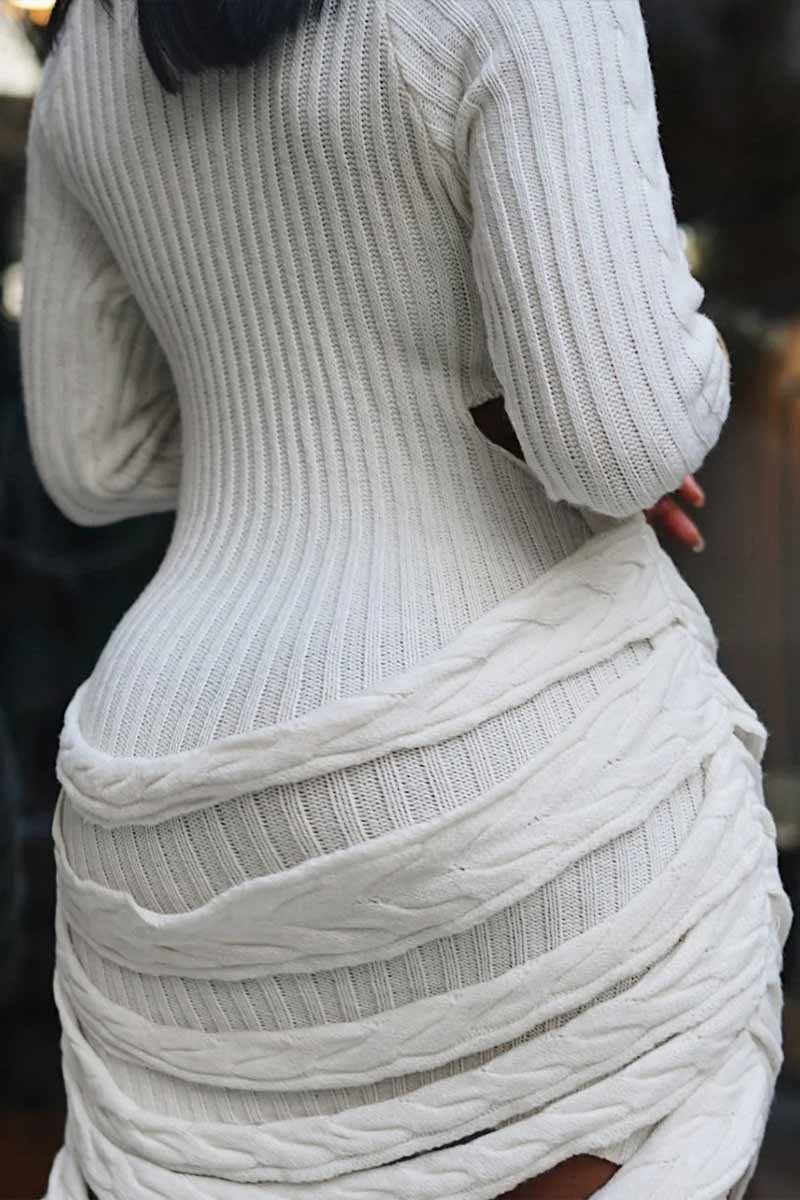 Fringe Crochet Cutout Mini Dress
