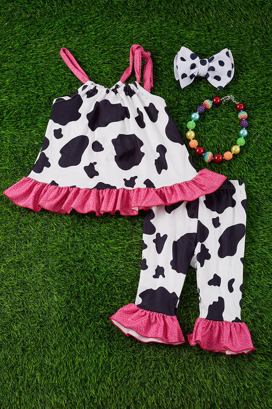 COW PRINTED TUNIC & COW BOTTOM