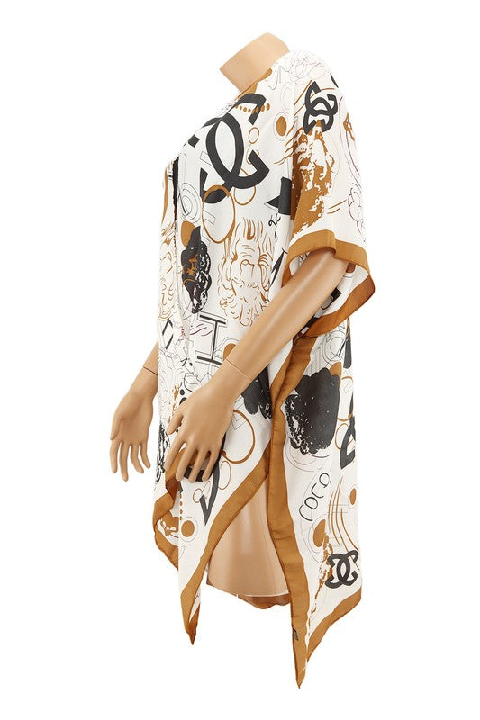 Fancy Pattern Print Kimono