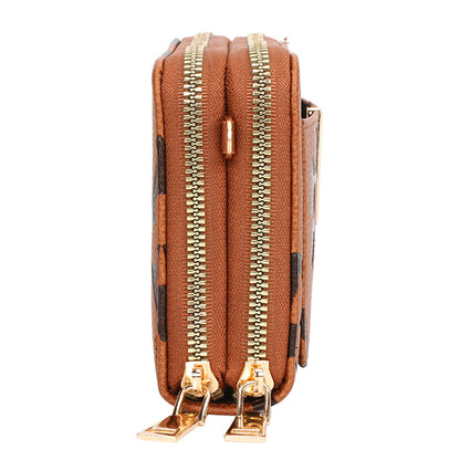 PRINT ZIPPER CROSSBODY WALLET BAG