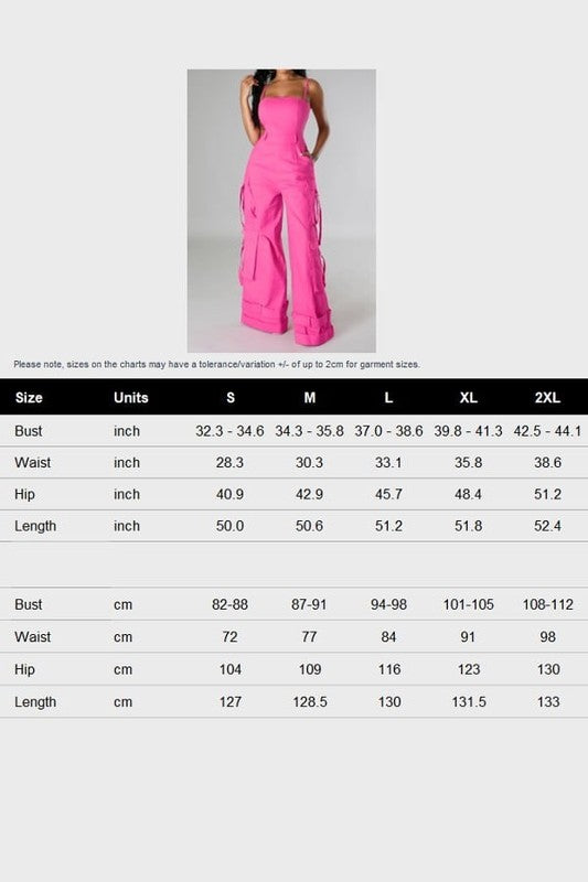 Spaghetti Strap Cargo Jumpsuit
