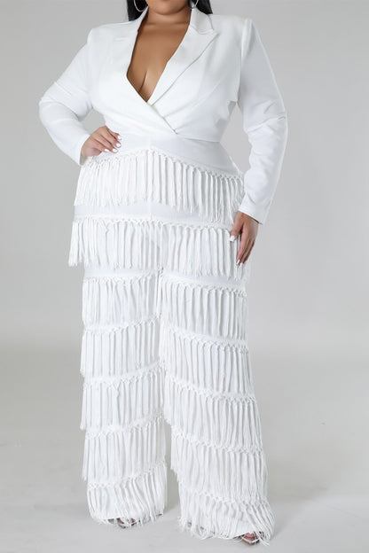 Plus Classy Fringe Jumpsuit