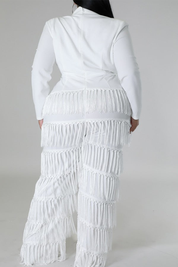 Plus Classy Fringe Jumpsuit