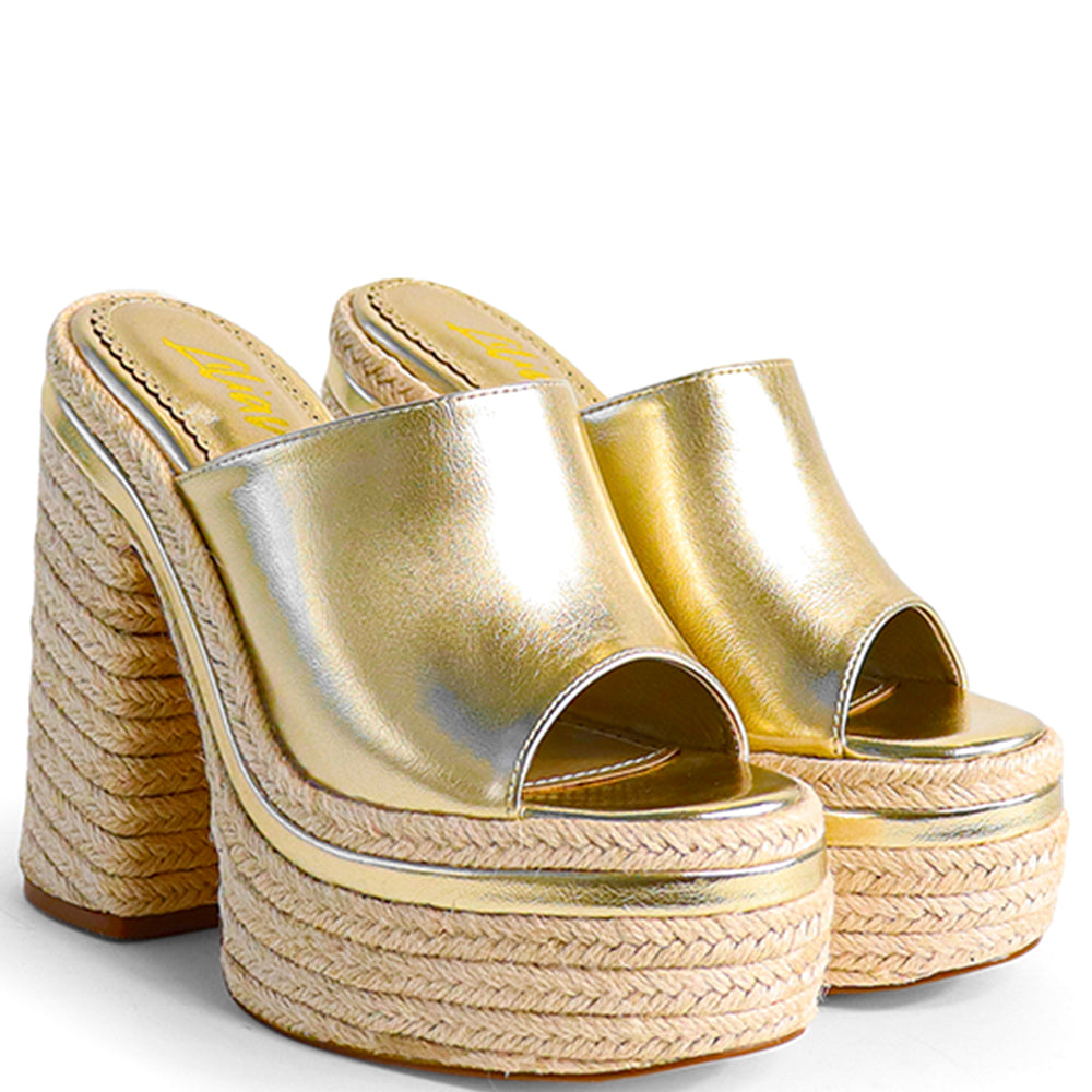 HIGH THICK SLIDE OPEN TOE HEEL