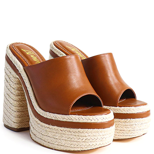 HIGH THICK SLIDE OPEN TOE HEEL