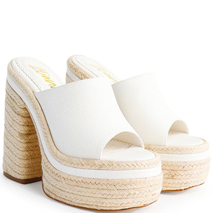 HIGH THICK SLIDE OPEN TOE HEEL