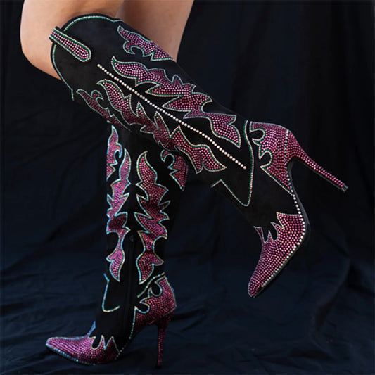 RHINESTONE WESTERN OTK BOOTS 12 PAIRS